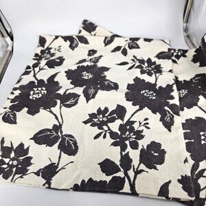IKEA SVÄRDKRISSLA Pillow Covers Set of 2 20x20 Floral Black White Button Closure